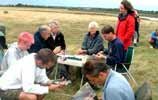 Picture of the Farlington Ringing Group members recording data